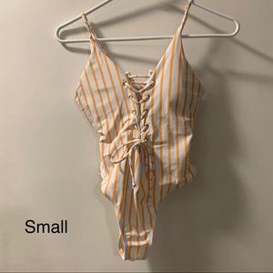 Yellow striped Cupshe suit